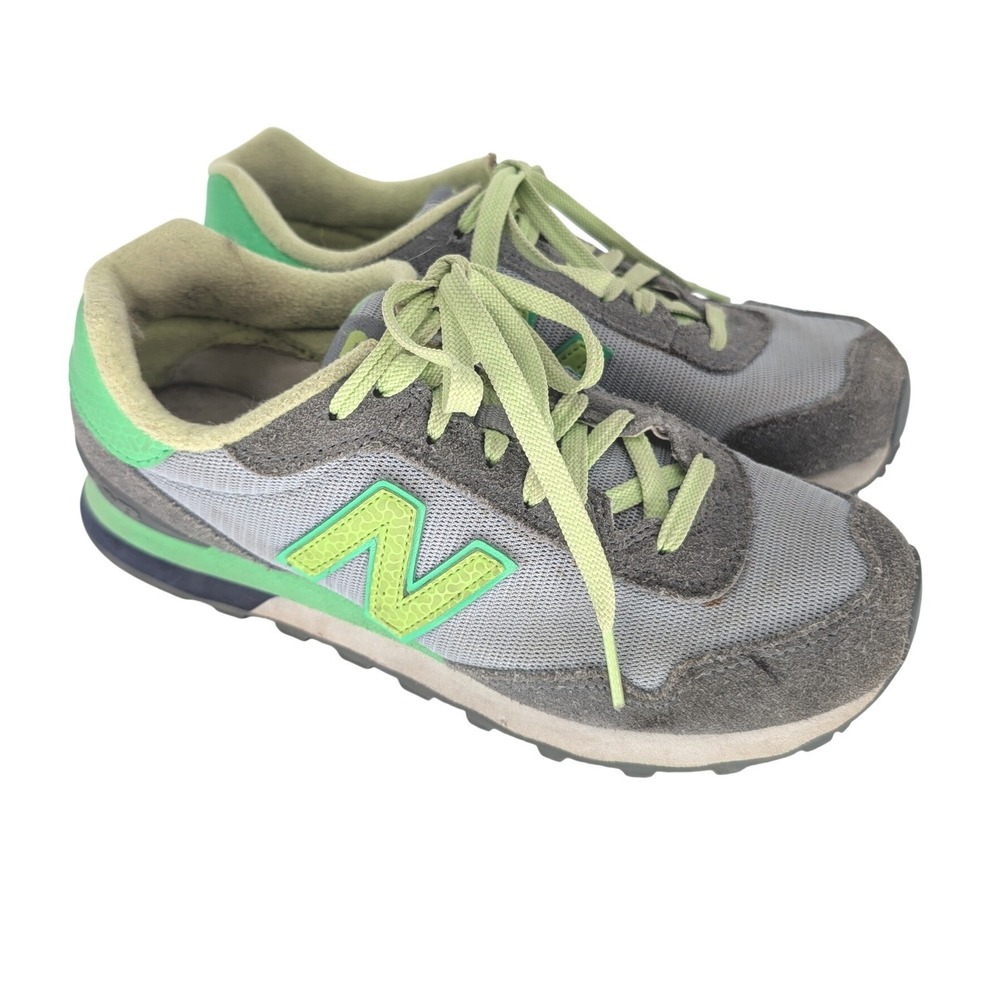 New Balance 515 Sneakers Women 8.5 Grey Lime Neon Green Suede Mesh Retro Classic
